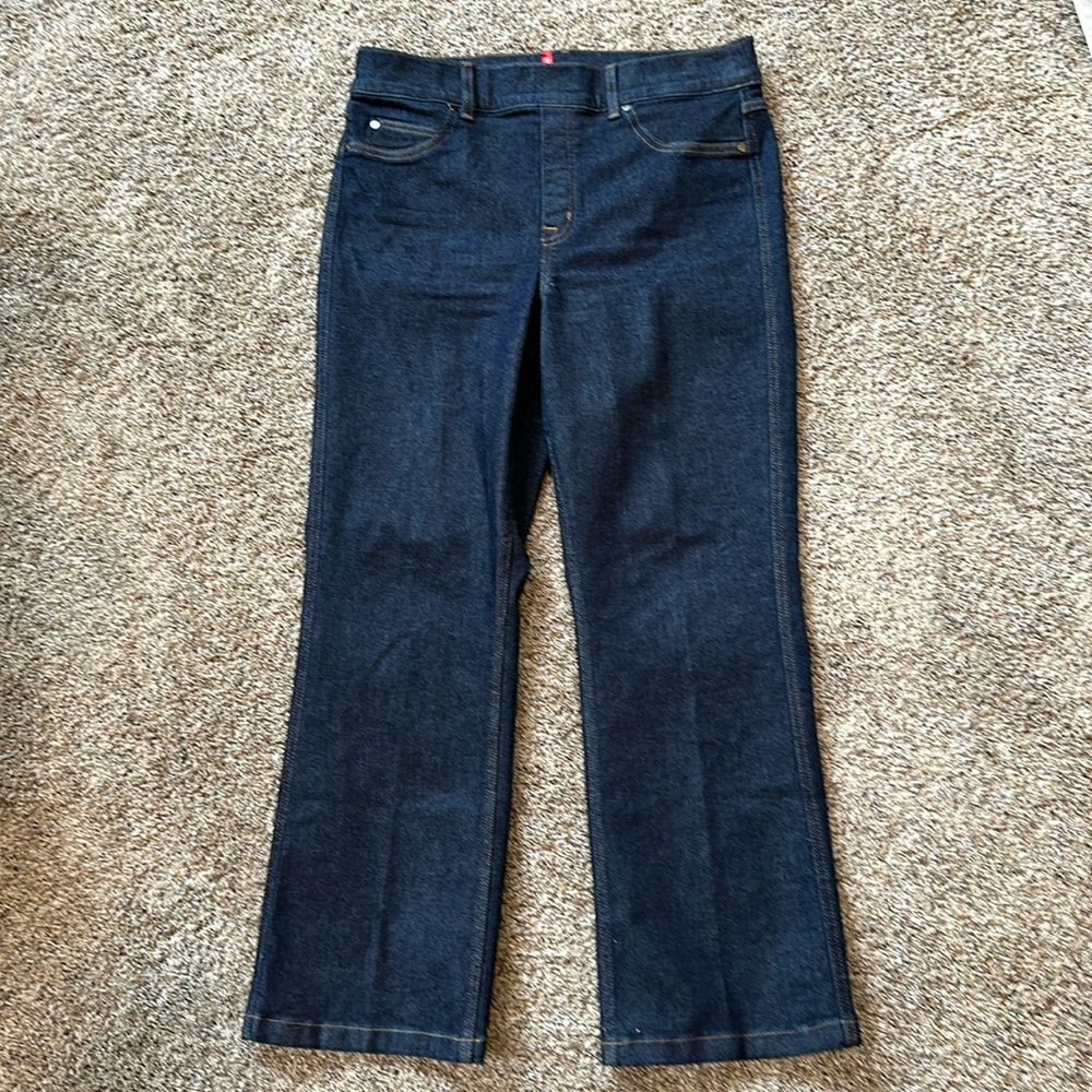 SPANX kick flare dark indigo jeans